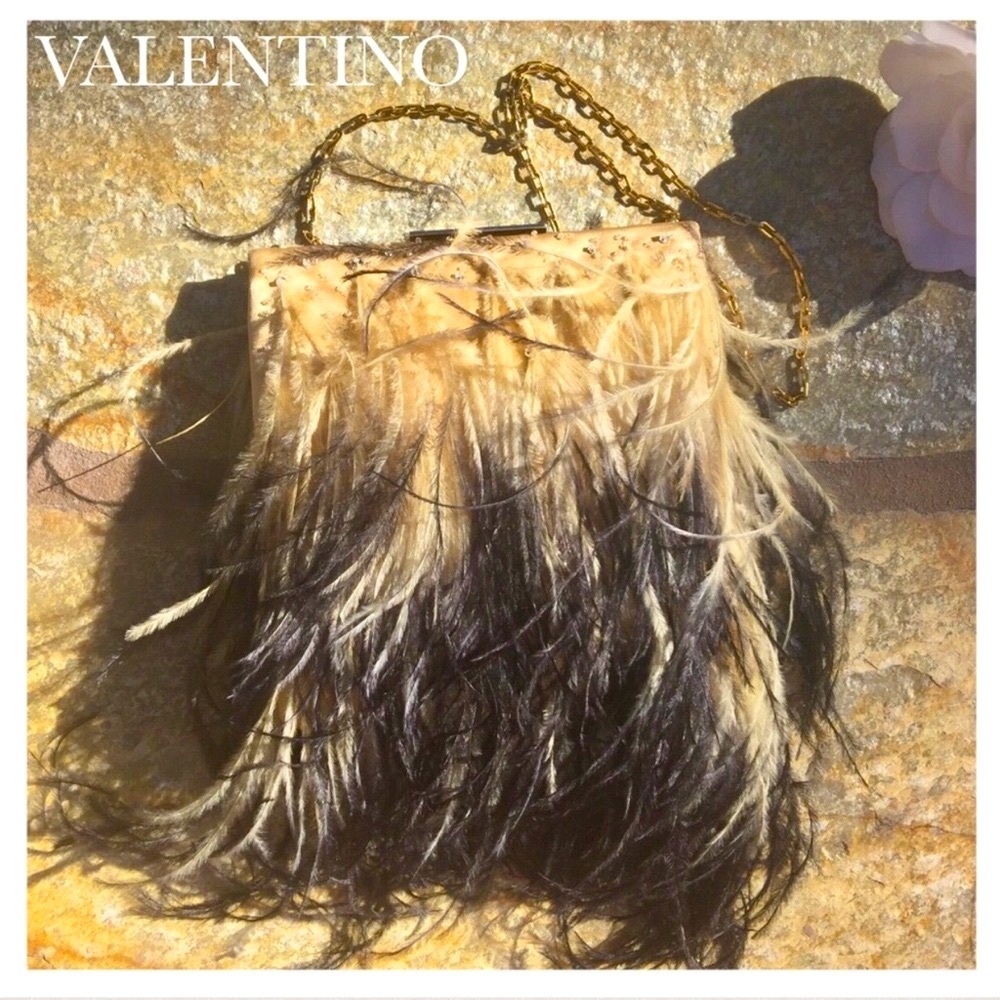 🎉 VALENTINO OMBRÉ FEATHER EVENING BAG CLUTCH
